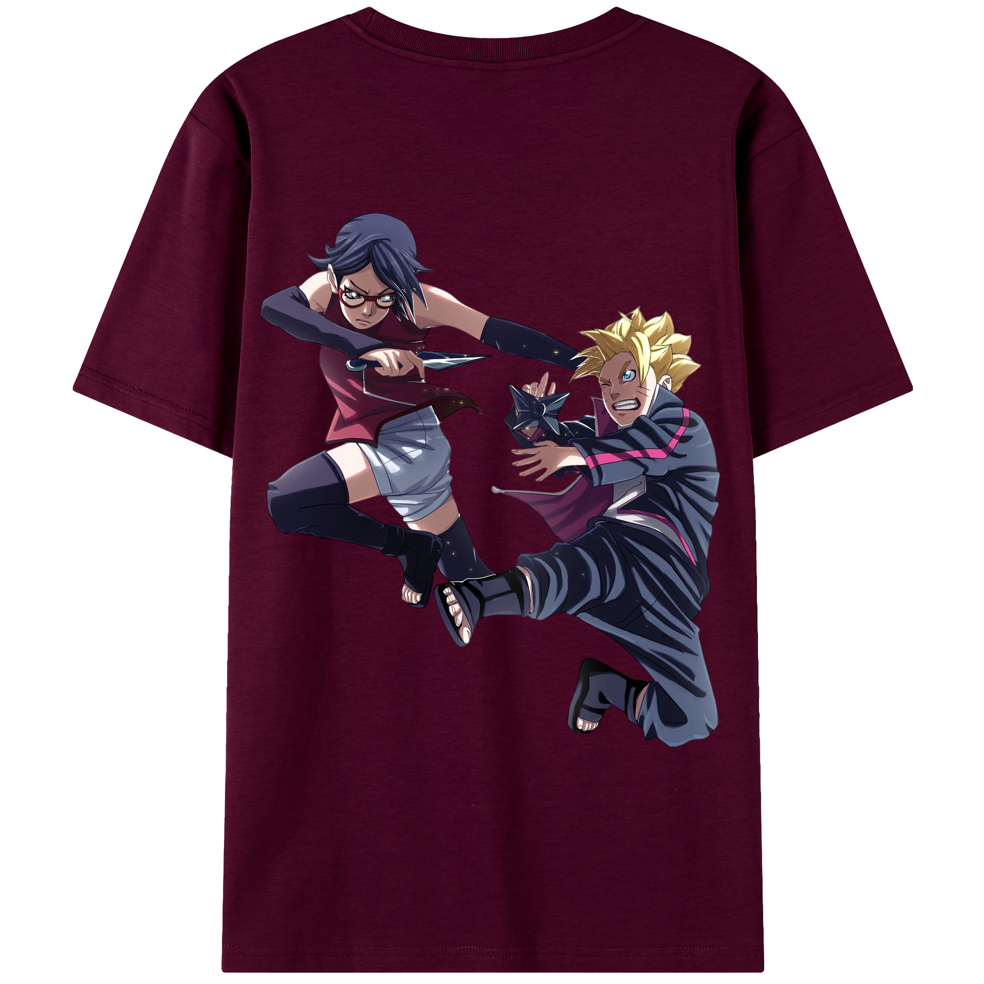 （画像用） NARUTO -ナルト- うちは サラダ Uchiha Sarada レディース半袖Tシャツ(バックプリント)